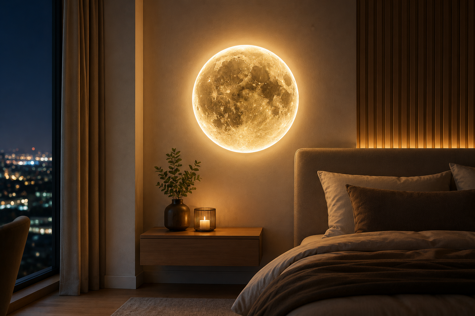 LED Wandmondlampe 1 große mondlampe wand Wohnzimmer
