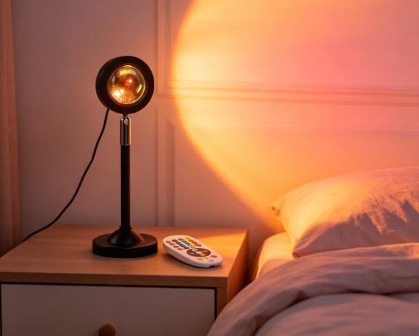 Sunset Lampe 3 Sunset Lampe – Schlafzimmer Setup