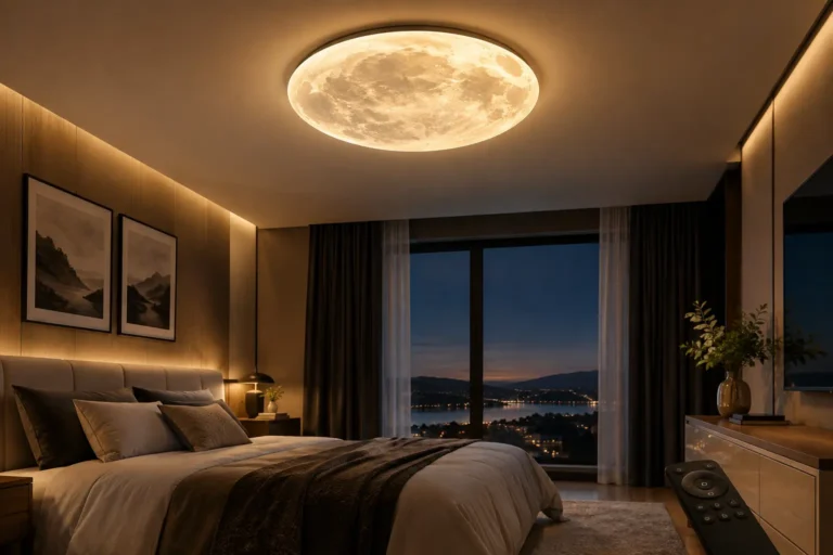 Deckenlampe Mond 1 Deckenlampe Mond im modernen Schlafzimmer