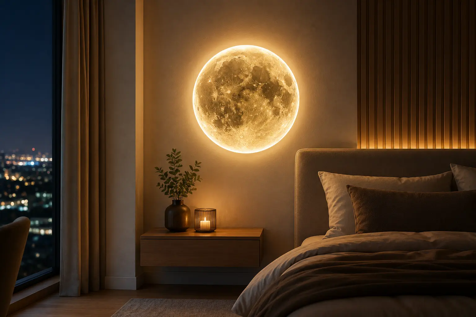große mondlampe wand Wohnzimmer